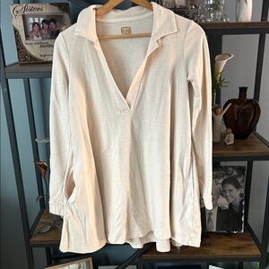 Free People Cream Tunic Top